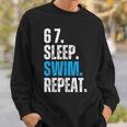 67 Sleep Swim Repeat Swimming Swimmer 67 Meme Sweatshirt Gifts for Him