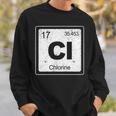 Chlorine Periodic Table Symbol Chemistry Swimming Dive Sweatshirt Gifts for Him