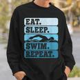 Eat Sleep Swim Vintage Swimming Lover Swimmer Men Women Sweatshirt Gifts for Him