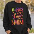 Peace Love Swim Swimming Tie Dye Swimmer Swimming Swim Team Sweatshirt Gifts for Him Peace Love Swim Swimming Tie Dye Swimmer Swimming Swim Team Sweatshirt Gifts for Him
