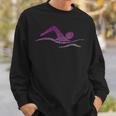 Silhouette Icon Swimmer Stuff Girls Swimming Sweatshirt Gifts for Him