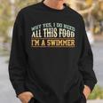 Swimming Swimmer Eating Swim Sweatshirt Gifts for Him Swimming Swimmer Eating Swim Sweatshirt Gifts for Him