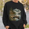 Women's Lakeside Canoe Cabin Escape Scene Sweatshirt Gifts for Him Women's Lakeside Canoe Cabin Escape Scene Sweatshirt Gifts for Him