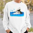 Cat Swimming Pool Sweatshirt Gifts for Him