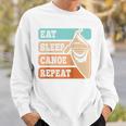 Eat Sleep Canoe Repeat Vintage Canoeing Canoeist Men Boys Raglan Baseball Tee Sweatshirt Gifts for Him