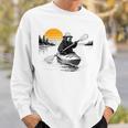 Kayaking Bear Retro Sunset Paddling Canoe Outdoor Adventure Sweatshirt Gifts for Him