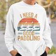 I Need A Good Paddling Retro Sunset Canoe Raglan Baseball Tee Sweatshirt Gifts for Him