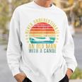 Never Underestimate An Old Man With a Canoe Retro Raglan Baseball Tee Sweatshirt Gifts for Him