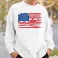 Vintage American Flag Swim Team Swimmer Funny Swimming Gift Sweatshirt Gifts for Him