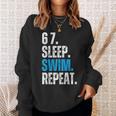 67 Sleep Swim Repeat Swimming Swimmer 67 Meme Sweatshirt Gifts for Her