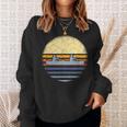 Canoe Canoeing Vintage Sunset Sweatshirt Gifts for Her