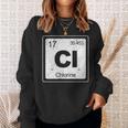 Chlorine Periodic Table Symbol Chemistry Swimming Dive Sweatshirt Gifts for Her