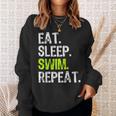 Eat Sleep Swim Repeat Swimming Swimmer Cool Sweatshirt Gifts for Her