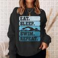 Eat Sleep Swim Vintage Swimming Lover Swimmer Men Women Sweatshirt Gifts for Her