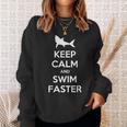 Keep Calm And Swim Faster Swimming T-Shirt Sweatshirt Gifts for Her