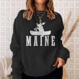 Maine Canoe Kayak Moose USA America Souvenir Sweatshirt Gifts for Her