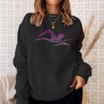 Silhouette Icon Swimmer Stuff Girls Swimming Sweatshirt Gifts for Her