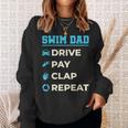 Swim Dad Drive Pay Clap Repeat Swimming Team Father Sweatshirt Gifts for Her
