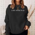 Swimming Minimalist Text Swimmer Coach Sweatshirt Gifts for Her