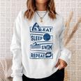Eat Sleep Swimming Repeat Swimming Sweatshirt Gifts for Her Eat Sleep Swimming Repeat Swimming Sweatshirt Gifts for Her