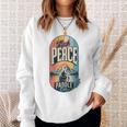 Find Peace Paddle On Canoe Mountain Sunset Sweatshirt Gifts for Her