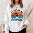 I'd Rather Be Swimming Retro Swim Swimmer Sweatshirt Gifts for Her I'd Rather Be Swimming Retro Swim Swimmer Sweatshirt Gifts for Her