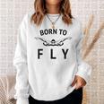 Swimmer Swim Team Born To Fly Butterfly Stroke Swimming Sweatshirt Gifts for Her