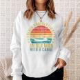 Never Underestimate An Old Man With a Canoe Retro Raglan Baseball Tee Sweatshirt Gifts for Her