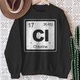 Chlorine Periodic Table Symbol Chemistry Swimming Dive Sweatshirt Gifts for Old Women