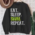 Eat Sleep Swim Repeat Swimming Swimmer Cool Sweatshirt Gifts for Old Women