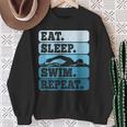 Eat Sleep Swim Vintage Swimming Lover Swimmer Men Women Sweatshirt Gifts for Old Women