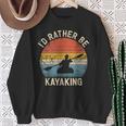 I'D Rather Be Kayaking Canoe Boating Vintage Kayak Sweatshirt Gifts for Old Women
