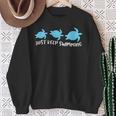 Just Keep Swimming Sea Turtle Swimmer Swim Team Coach Sweatshirt Gifts for Old Women
