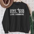 Love God Love Swimming Swim With Jesus For Christian Athlete Sweatshirt Gifts for Old Women Love God Love Swimming Swim With Jesus For Christian Athlete Sweatshirt Gifts for Old Women