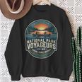 National Park Voyageurs Retro Sunset Canoe Paddling Badge Sweatshirt Gifts for Old Women