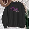 Silhouette Icon Swimmer Stuff Girls Swimming Sweatshirt Gifts for Old Women