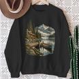 Women's Lakeside Canoe Cabin Escape Scene Sweatshirt Gifts for Old Women Women's Lakeside Canoe Cabin Escape Scene Sweatshirt Gifts for Old Women