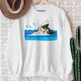 Cat Swimming Pool Sweatshirt Gifts for Old Women