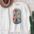 Find Peace Paddle On Canoe Mountain Sunset Sweatshirt Gifts for Old Women
