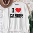 I Love Canoes Sweatshirt Gifts for Old Women