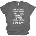 In Jesus Name I Play Drummer Drum Kit Unisex Jersey T-Shirt, trending gift In Jesus Name I Play Drummer Drum Kit Unisex Jersey T-Shirt, trending gift