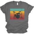 Women's Retro Drum Kit Silhouette With Color Stripes Unisex Jersey T-Shirt, trending gift Women's Retro Drum Kit Silhouette With Color Stripes Unisex Jersey T-Shirt, trending gift