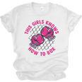 This Girl Knows How To Box Muay Thai Kickboxer Fan Boxing Unisex Jersey T-Shirt, trending gift