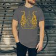 Awesome Orange Double Tiger Muay Thai Sak Yant Unisex Jersey T-Shirt