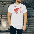 Drum Kit Drummer Band Musical Instrument Rock Music Unisex Jersey T-Shirt