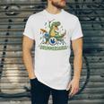 T-Rex Drumming With Drum Kit And Musical Notes Unisex Jersey T-Shirt T-Rex Drumming With Drum Kit And Musical Notes Unisex Jersey T-Shirt
