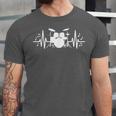 Drum Kit Heartbeat Drummer Music Lover EKG Pulse Set Note Unisex Jersey T-Shirt Drum Kit Heartbeat Drummer Music Lover EKG Pulse Set Note Unisex Jersey T-Shirt