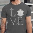 Drum Kit Love Illustration For Music Enthusiasts Unisex Jersey T-Shirt