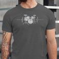 ECG Heartbeat Music Lovers Drumsticks Drum Kit Unisex Jersey T-Shirt ECG Heartbeat Music Lovers Drumsticks Drum Kit Unisex Jersey T-Shirt