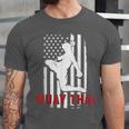 Muay Thai American Flag Fighter Patriotic Unisex Jersey T-Shirt